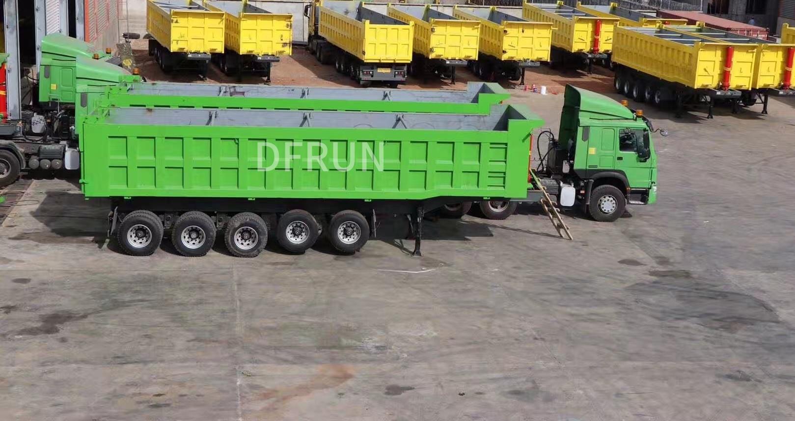DFRUN 5 essieux semi-remorque benne 80 à 100 tonnes vers la Guinée