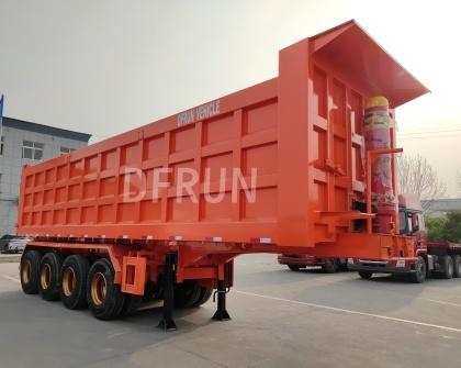 DFRUN 4 essieux 40m³ Semi-remorque à benne basculante arrière 80T sera envoyé en Mali